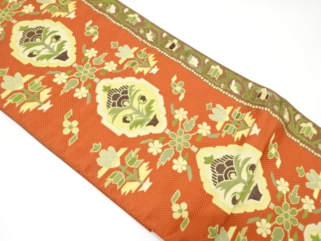 抽象花模様織り出し名古屋帯